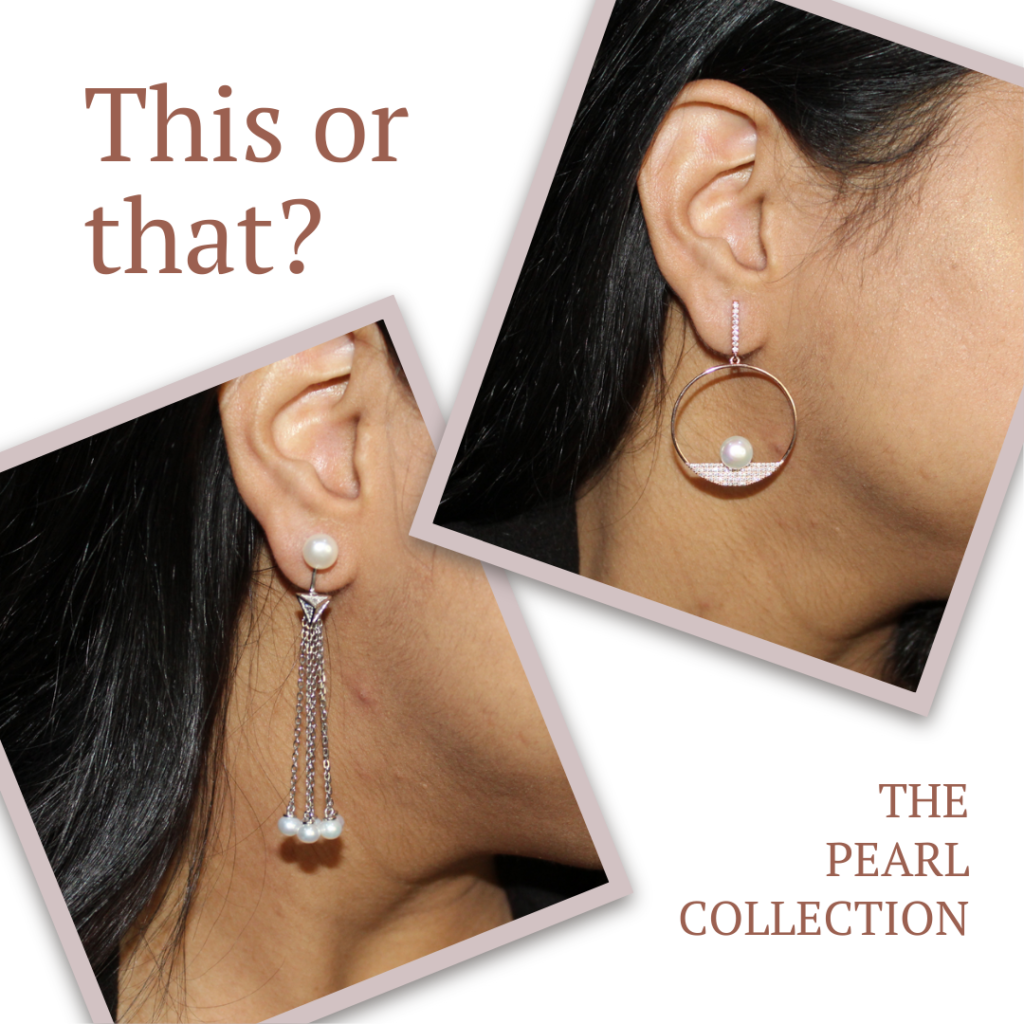 A Variety of Earrings in Pearl Collection of Sterling Silver by Nuoh/ nayani