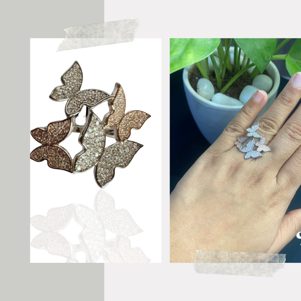 A "Butterfly Cocktail Sterling Silver Ring" by Nayani/Nuoh