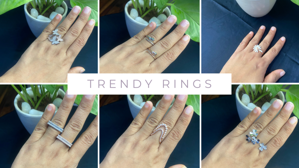 An image showing trendy sterling silver rings